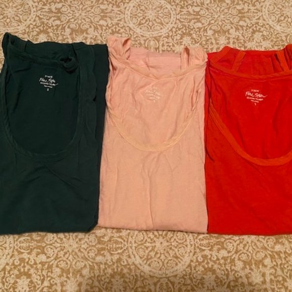 3 J.Crew tank tops, Size Small, Green, orange, light orange - Picture 1 of 11